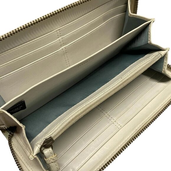 Auth COACH - Cream Leather Long Wallet - Picture 9 of 9